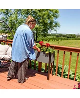 Acacia Wood Raised Garden Bed with Legs - 31-Inch H Powder-Coated Steel Frame Removable Planter Bag