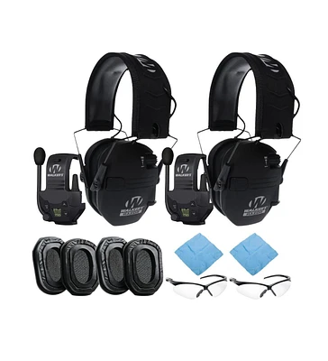 Walkers Razor Slim Electronic Black Shooting Earmuffs 2 Pack Bundle