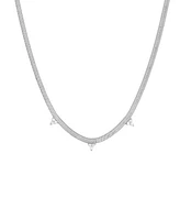 And Now This Cubic Zirconia Flat Herringbone Chain Necklace