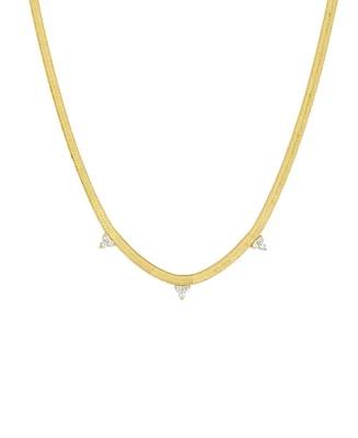 And Now This Cubic Zirconia Flat Herringbone Chain Necklace