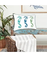 12" x 16" 3 Seahorses Printed Throw Pillow