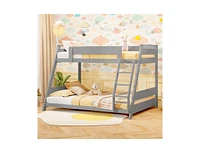 Over Full Low Bunk Bed with Reversible Ladder