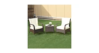 3PCS Outdoor Patio Rattan Wicker Furniture Set