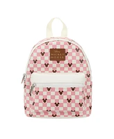 Disney Mickey Ears 11.5 Pink & White Checkered Mini Backpack