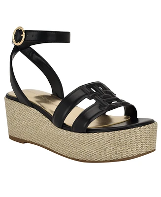Tommy Hilfiger Women's Vastie Raffia Platform Wedge Sandals