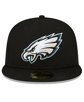 New Era Men's Black Philadelphia Eagles Super Bowl Lix Side Patch 59FIFTY Fitted Hat