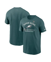 Nike Men's Midnight Green Philadelphia Eagles Super Bowl Lix Team Logo T-Shirt