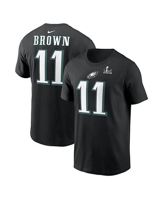 Nike Men's A.j. Brown Black Philadelphia Eagles Super Bowl Lix Name Number T-Shirt