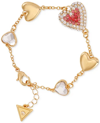 Guess Crystal Heart Line Charm Bracelet