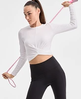 Id Ideology Women's Soft Rib Long-Sleeve Top, Exclusively at Macy's