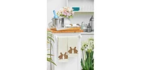 Nature Easter Bunny Rabbit w/ Tufted Tail Spring Kitchen Dishtowel