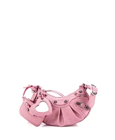 Pre-Owned Balenciaga Xs Le Cagole Giant Studs Shoulder Bag Glitter Leather