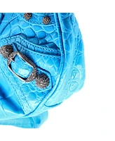 Pre-Owned Balenciaga Mini Le Cagole Giant Studs Chain Shoulder Bag Embossed Leather with Crystals