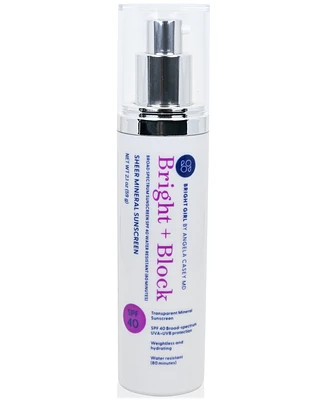 Bright Girl Bright + Block Sheer Mineral Sunscreen Spf 40, 2.1 oz.