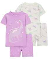 Carter's Toddler Girls Dinosaur Print Snug-Fit Cotton 4-Pc. Pajama Set