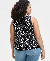 On 34th Trendy Plus Paint Dot Sleeveless Top, Exclusively at Macy's