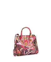 Pre-Owned Salvatore Ferragamo Mini Studio Satchel Printed Leather