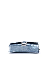 Pre-Owned Balenciaga Hourglass Chain Wallet Denim Printed Leather