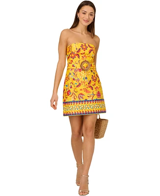 Adrianna by Papell Women's Cotton Printed O-Ring Dress