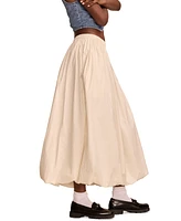 Lucky Brand Women's Cotton Bubble-Hem Maxi Skirt