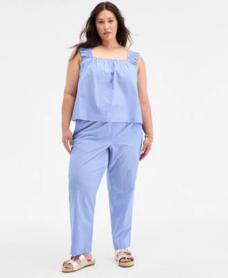 On 34th Trendy Plus Size Striped Sleeveless Top Striped Pull On Pants Exclusively At Macys