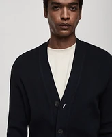 Mango Men's Knit Button-Down Cardigan