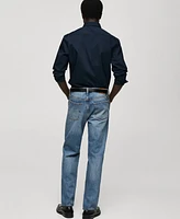 Mango Men's Regular-Fit Stretch Cotton Shirt