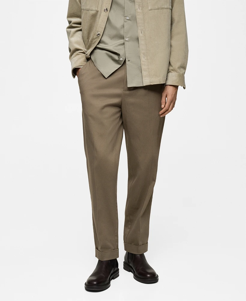 Mango Men's Slim-Fit Pleated Pants