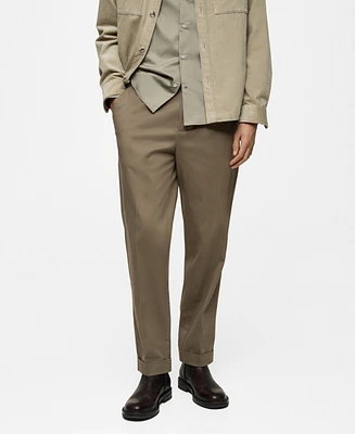 Mango Men's Slim-Fit Pleated Pants