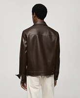 Mango Men's Pockets Detail Faux-Leather Jacket