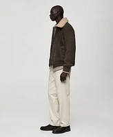 Mango Men's Shearling And Faux-Suede Jacket