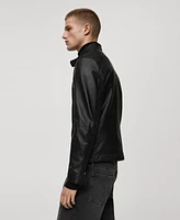 Mango Men's Slim-Fit Napa Leather Biker Jacket