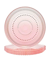 The Wine Savant Glass Hobnail Colored Plates, Set of 4