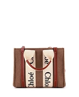 Pre-Owned Chloe Small Woody Tote Recycled Felt with Leather and Canvas