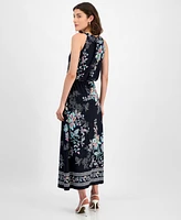 Robbie Bee Women's Printed Sleeveless Jersey Maxi Dress