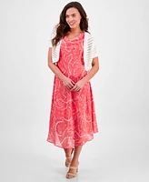 Robbie Bee Petite Open-Front Short-Sleeve Bolero Shrug