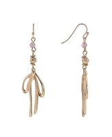 Rachel Rachel Roy Gold Tone Linear Bow Earrings