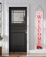 Northlight "Welcome" and "Happy Valentine's Day" Outdoor Door Banners, 71"