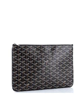 Pre-Owned Goyard Mm Senat Zip Pouch Coated Canvas