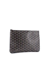 Pre-Owned Goyard Mm Senat Zip Pouch Coated Canvas