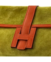 Pre-Owned HERMES 20 Jige Clutch Doblis Suede