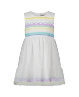 Blueberi Boulevard Toddler and Little Girls Multicolor Embroidered Tulle Dress