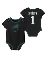 Nike Baby Boys and Girls Jalen Hurts Philadelphia Eagles Name Number 3-Pack Bodysuit Set