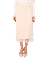 Vince Camuto Women's Feather-Trim Drawstring Midi Skirt