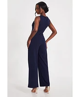 Quiz Women's Scuba Crepe Gathered Front Jumpsuit