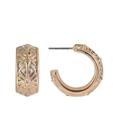 Rachel Rachel Roy Gold Tone Textured Post Hoop Earrings