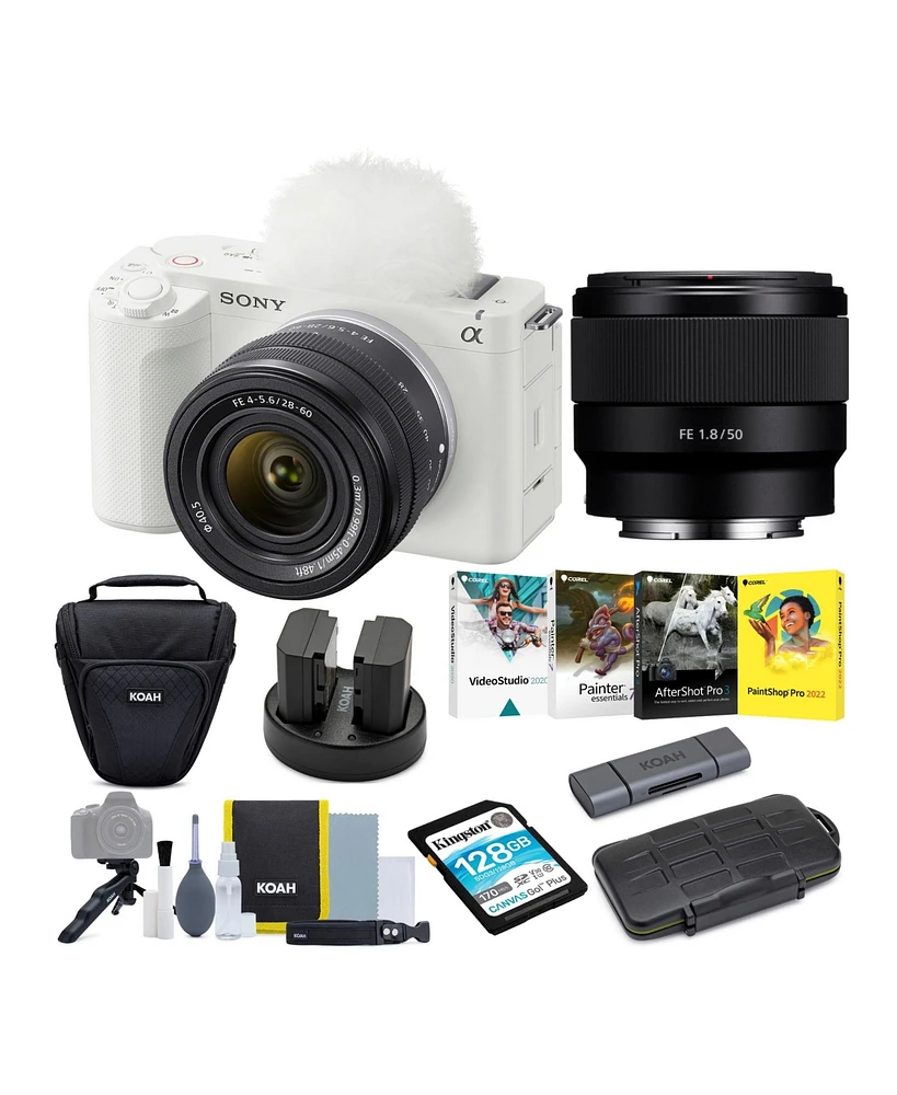 Sony Alpha Zv-E1 Camera with 28-60mm and 50mm Lens (Ilczv-E1L/W, Black) Bundle