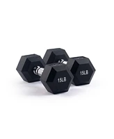 Bintiva Dumbbell Set with Rack - Hex Shaped Edges With Stand 5lbs - 25lbs