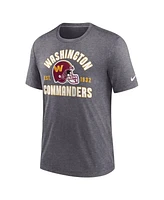 Nike Men's Heather Charcoal Washington Commanders Helmet Tri-Blend T-Shirt