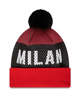 New Era Men's Red Ac Milan Engineered Sport Cuffed Knit Hat with Pom